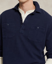 Polo Ralph Lauren Mens Classic Fit Moleskin Popover Work Shirt Large Cruise Navy