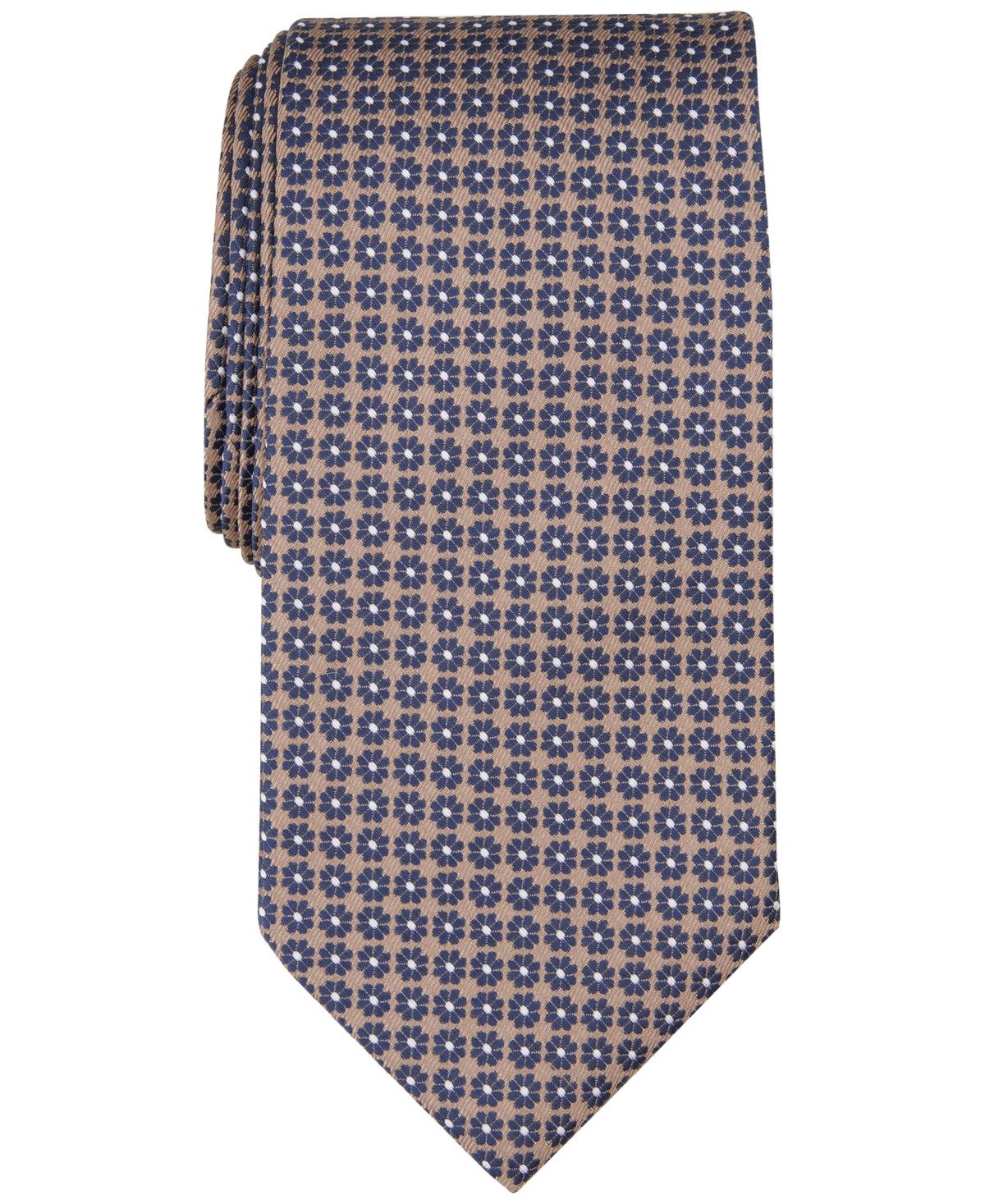 Club Room Men's Seigal Medallion Tie Taupe Biege Necktie