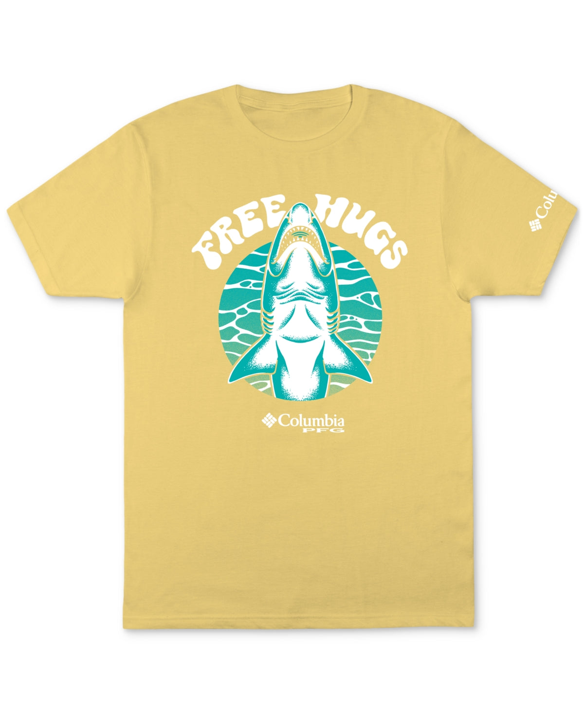 Columbia Mens Regular fit Short Sleeve Graphic T-Shirt Shirt Small Yellow Solid
