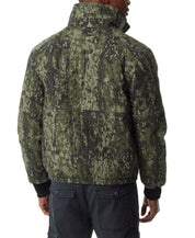 BASS OUTDOOR Mens Quilted Zip Front Bomber Jacket Green Camo Medium
