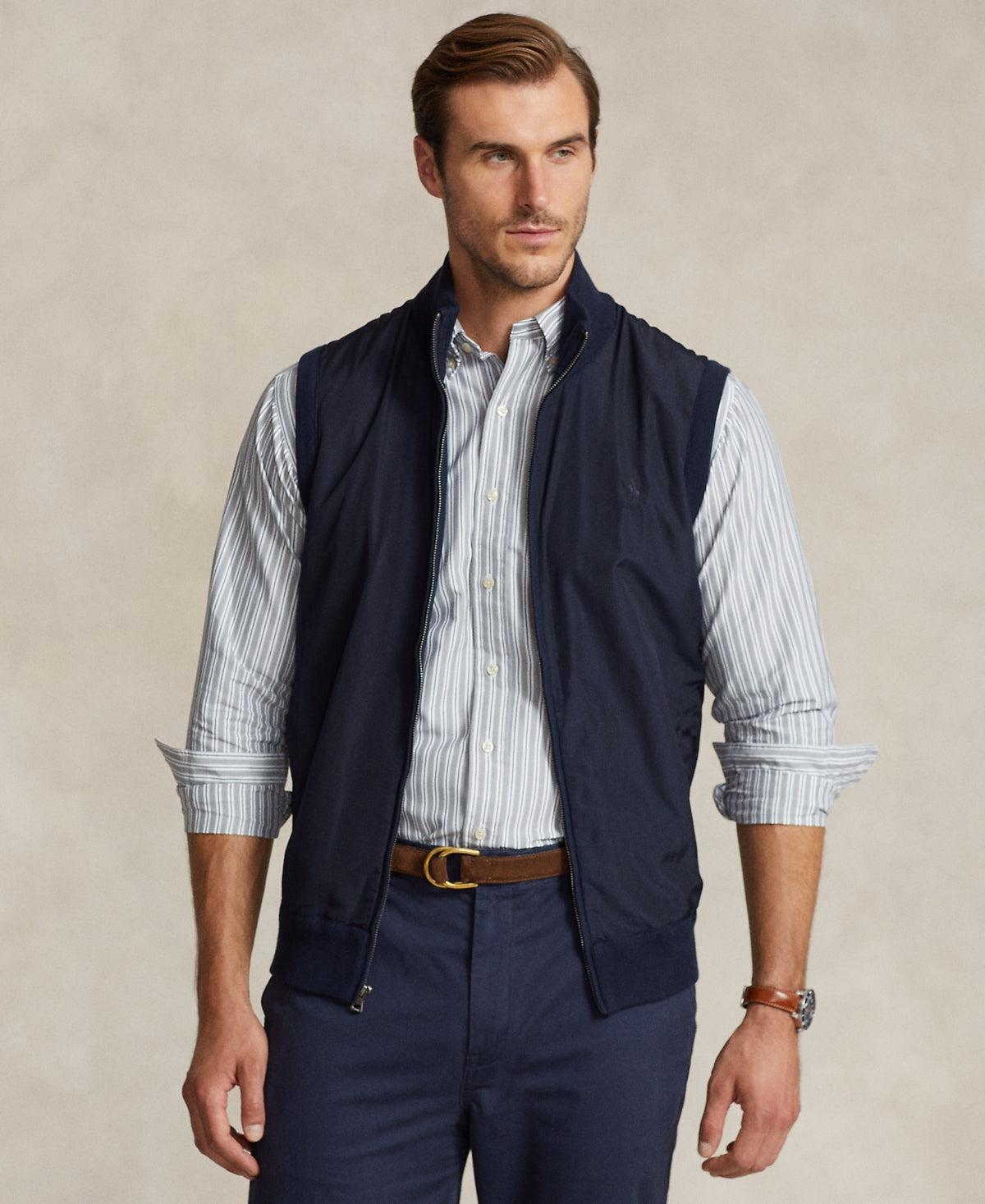 Polo Ralph Lauren Big & Tall  Hybrid Sweater Vest Jacket 3XB Navy Blue
