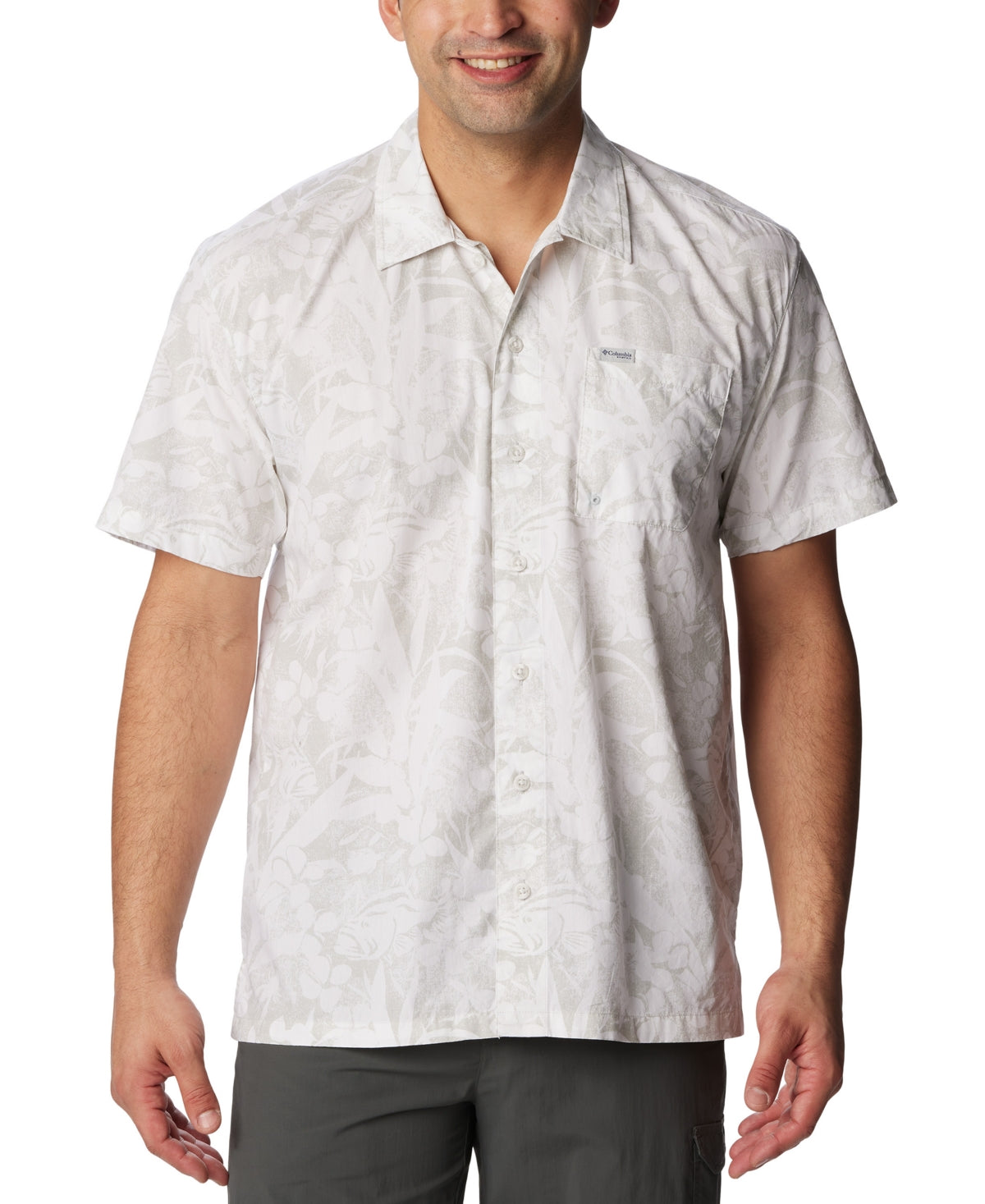 Columbia Mens Trollers Button Shirt XL Cool Grey Bass