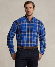 Polo Ralph Lauren Mens Big Tall Blue Plaid Oxford Button Down Shirt 2XLT