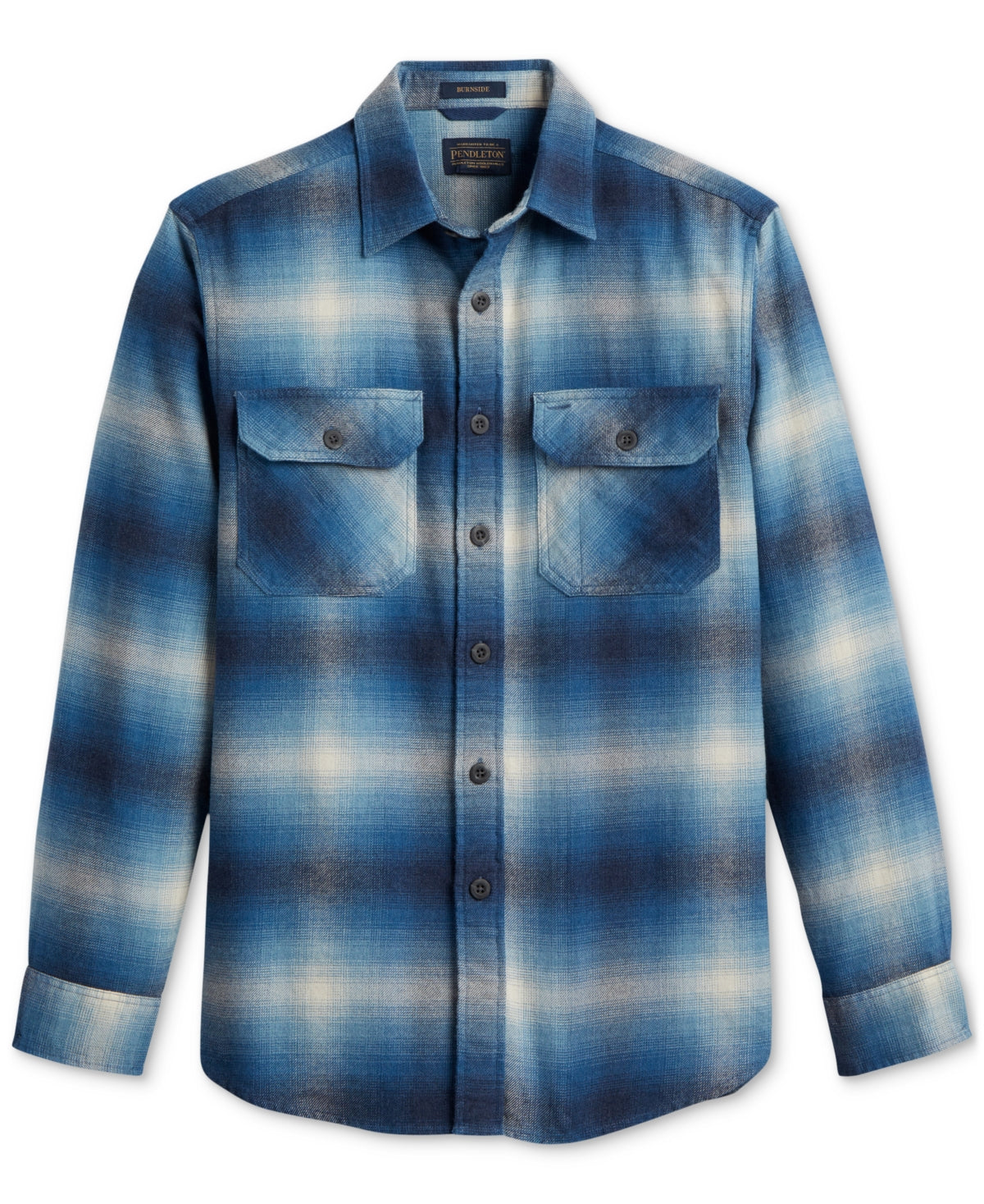 Pendleton Burnside Mens Plaid Button Down Shirt Medium Blue Plaid
