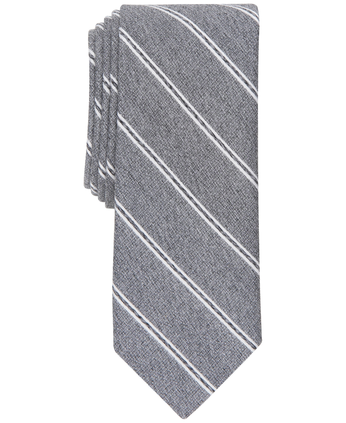 Bar Iii Men's Richardson Stripe Tie Charcoal Grey Necktie