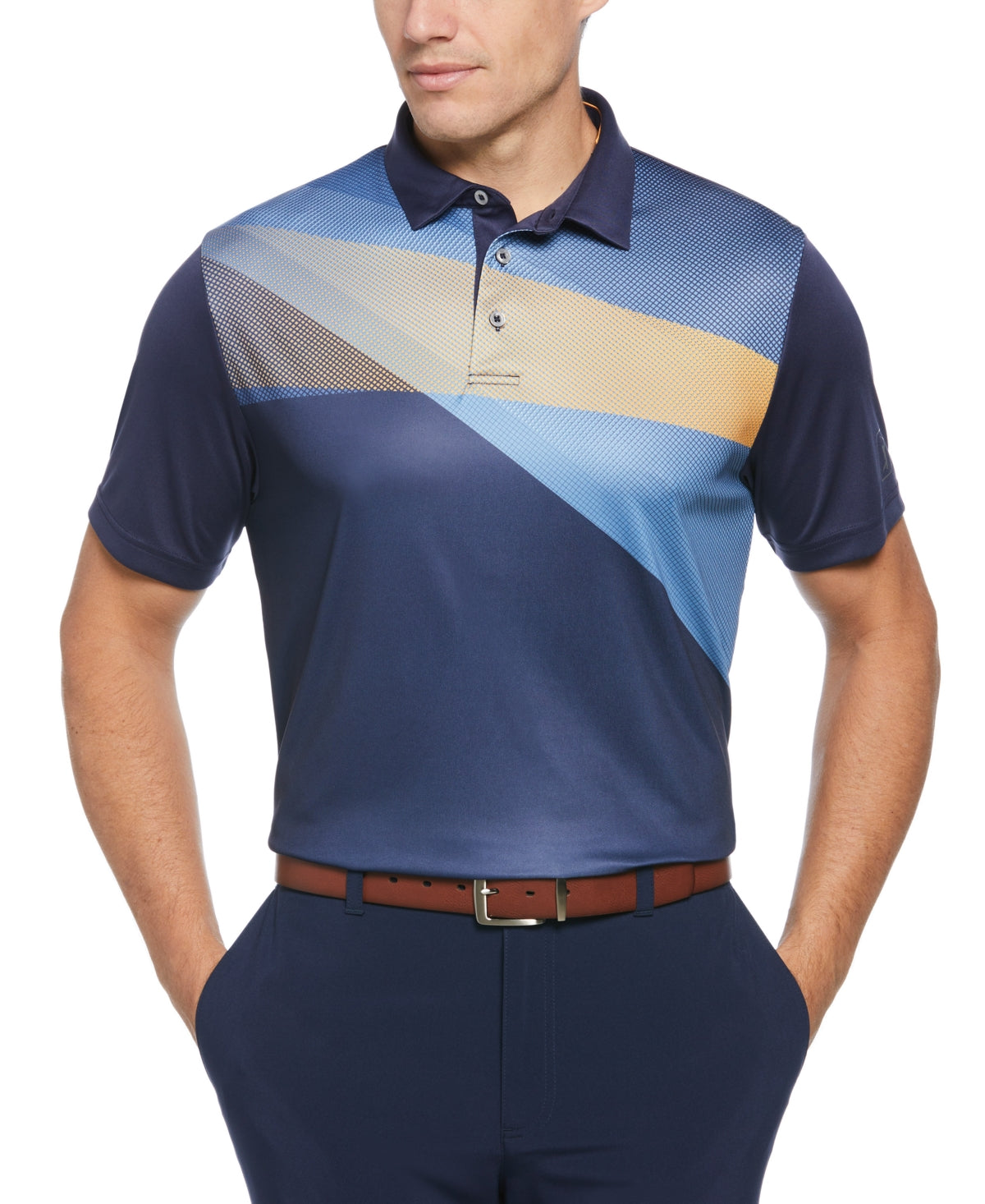 Pga Tour Men Athletic fit Short Sleeve Polo Shirt XXL Blue