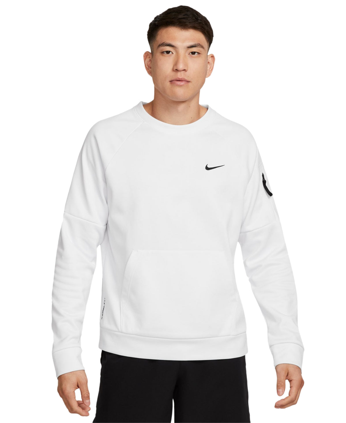 Nike Mens ThermaFIT Fitness Crewneck Sweatshirt Large White
