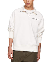 Tommy Hilfiger Mens Regular fit Quarter zip Sweatshirt Large Grey Solid