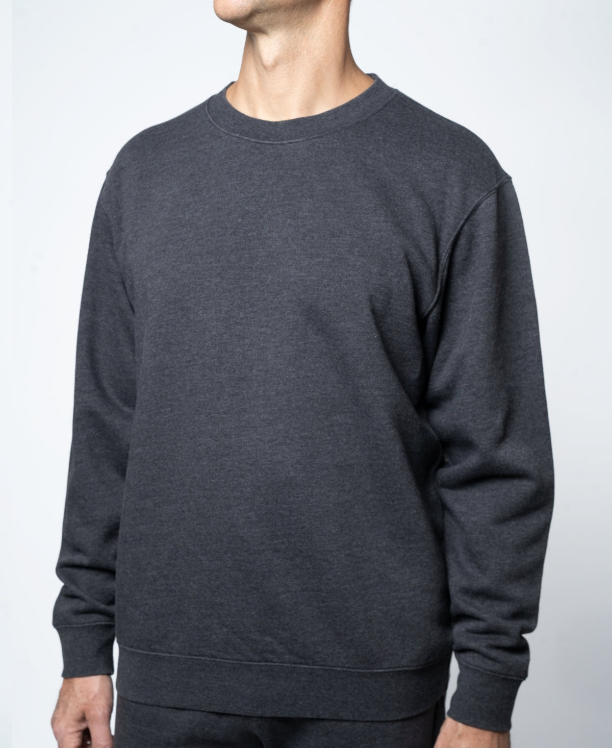 Lazer Mens Burnout Fleece Crewneck Sweatshrit Grey Large