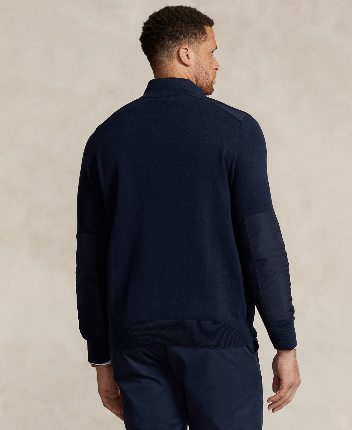 Polo Ralph Lauren Men's Big Tall Cotton Hybrid Full Zip Sweater Blue XLT