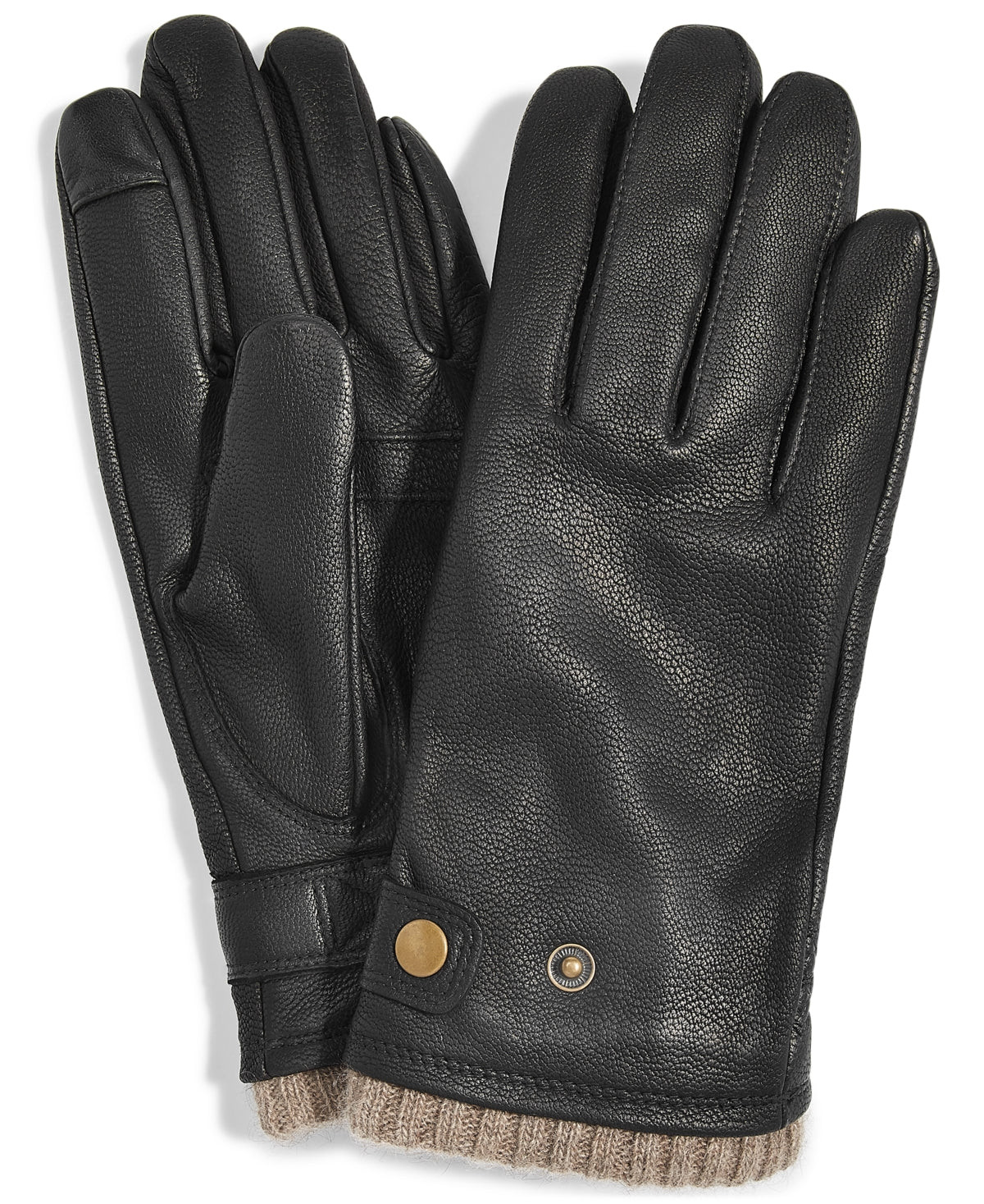Club Room Mens Quilted Cashmere Tech Gloves Black Large