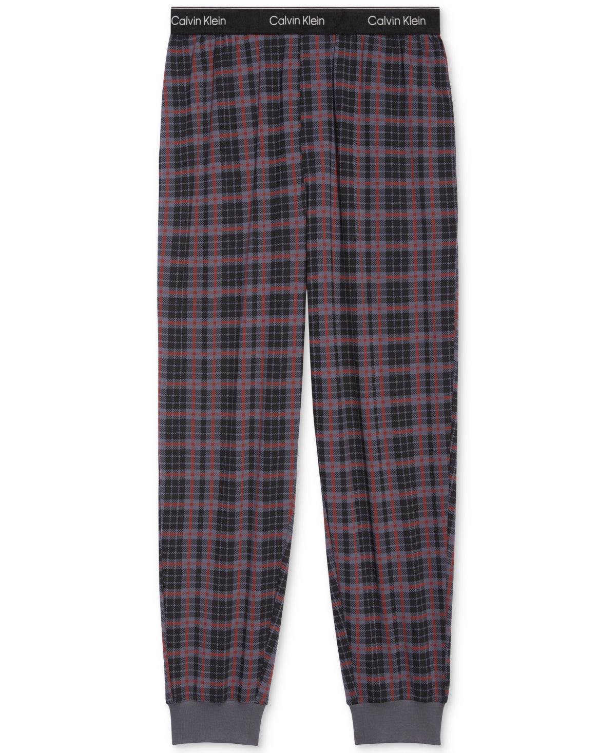 Calvin Klein Men's Holiday Scottish Plaid Jogger Pajama Pants Grey Large