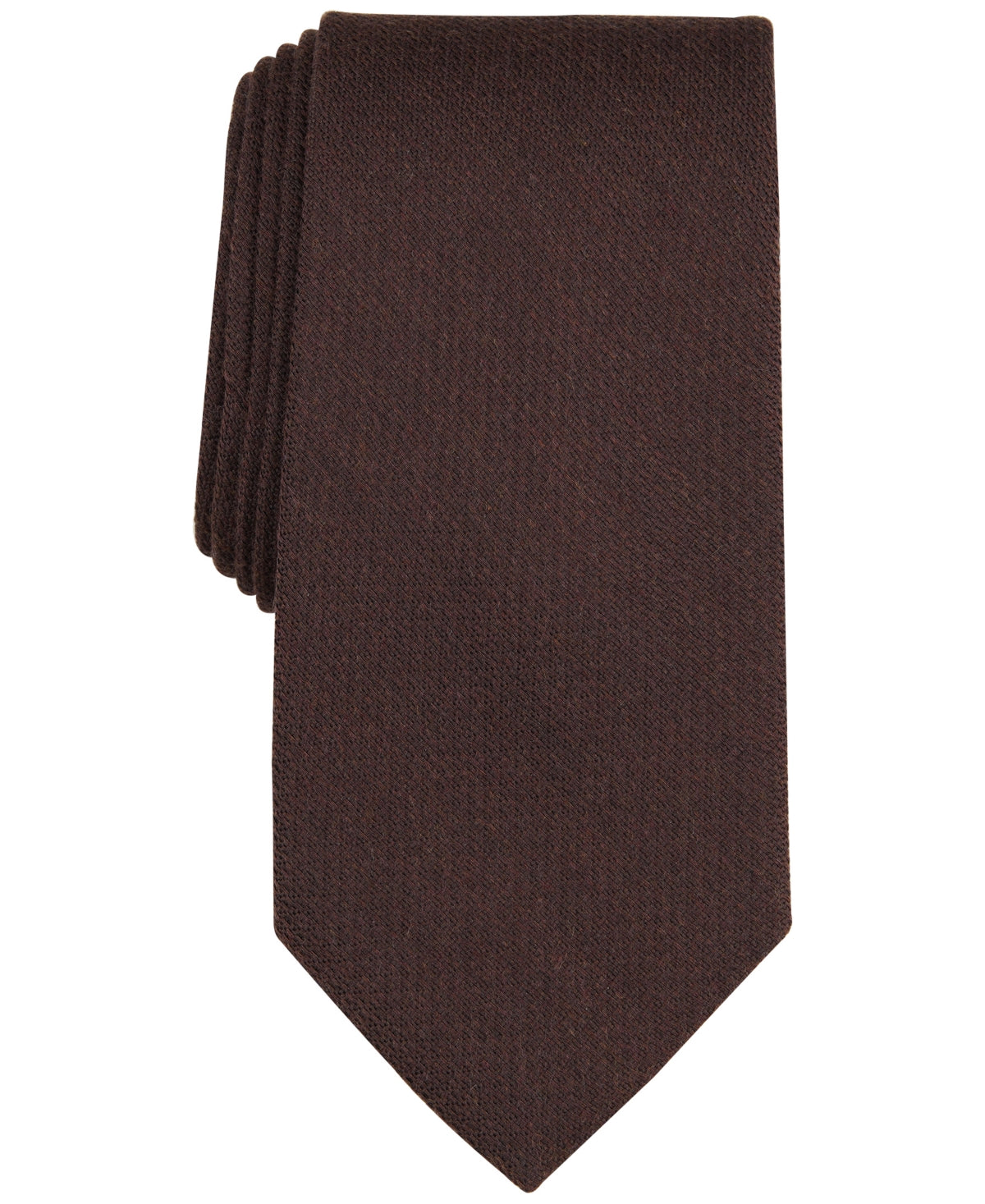 Michael Kors Mens Regular fit Tie Necktie One Size Brown Chocolate Solid