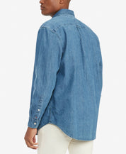 Tommy Hilfiger Mens Button Down Denim Shirt Indigo Small