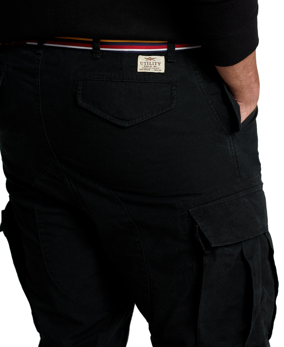 Polo Ralph Lauren Men's Classic Tapered Fit Canvas Cargo Pants  Black 46 x 34