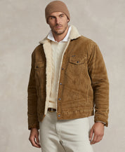 Polo Ralph Lauren Men's Fleece Lined Corduroy Trucker Jacket Coat Brown 3XB