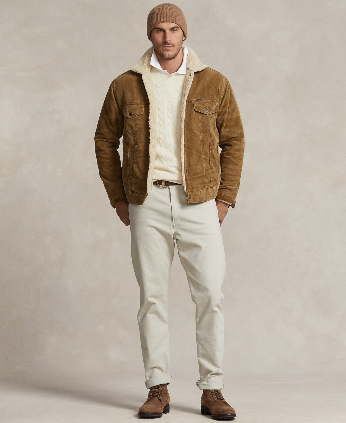 Polo Ralph Lauren Men's Fleece Lined Corduroy Trucker Jacket Coat