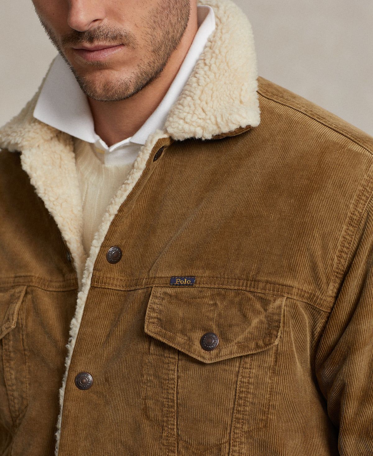 Polo Ralph Lauren Men's Fleece Lined Corduroy Trucker Jacket Coat Brown 3XB