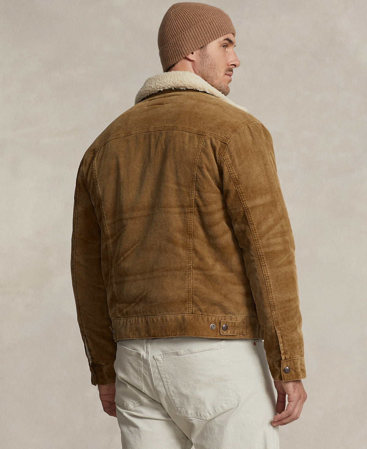 Polo Ralph Lauren Men's Fleece Lined Corduroy Trucker Jacket Coat Brown 3XB