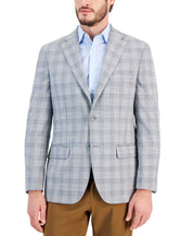 Tommy Hilfiger Mens Modern fit Sport Coat Blazer 38 R Light Grey Blue Plaid