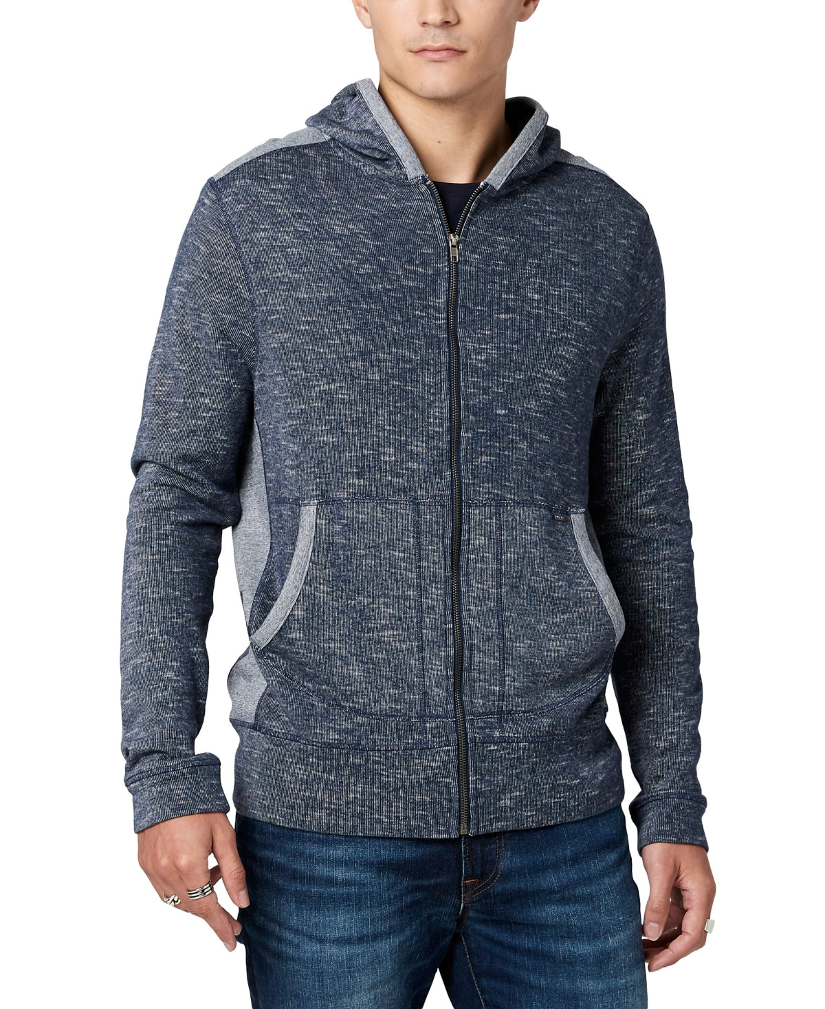 Buffalo David Bitton Men's Relaxed Fit Hoodie Zip Sweatshirt Small Blue Whale