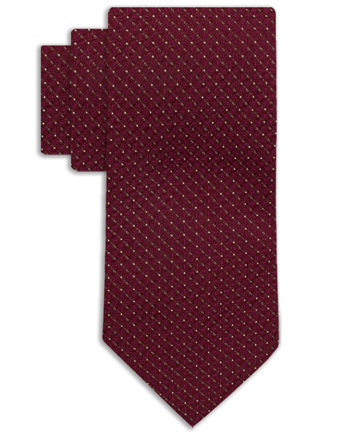 Calvin Klein Mens Micro Dot Neat Necktie Burgundy