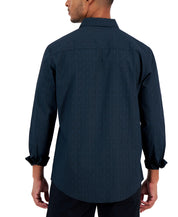 Alfani Mens Regular fit Long Sleeve Button-Up Shirt Medium Black Geometric