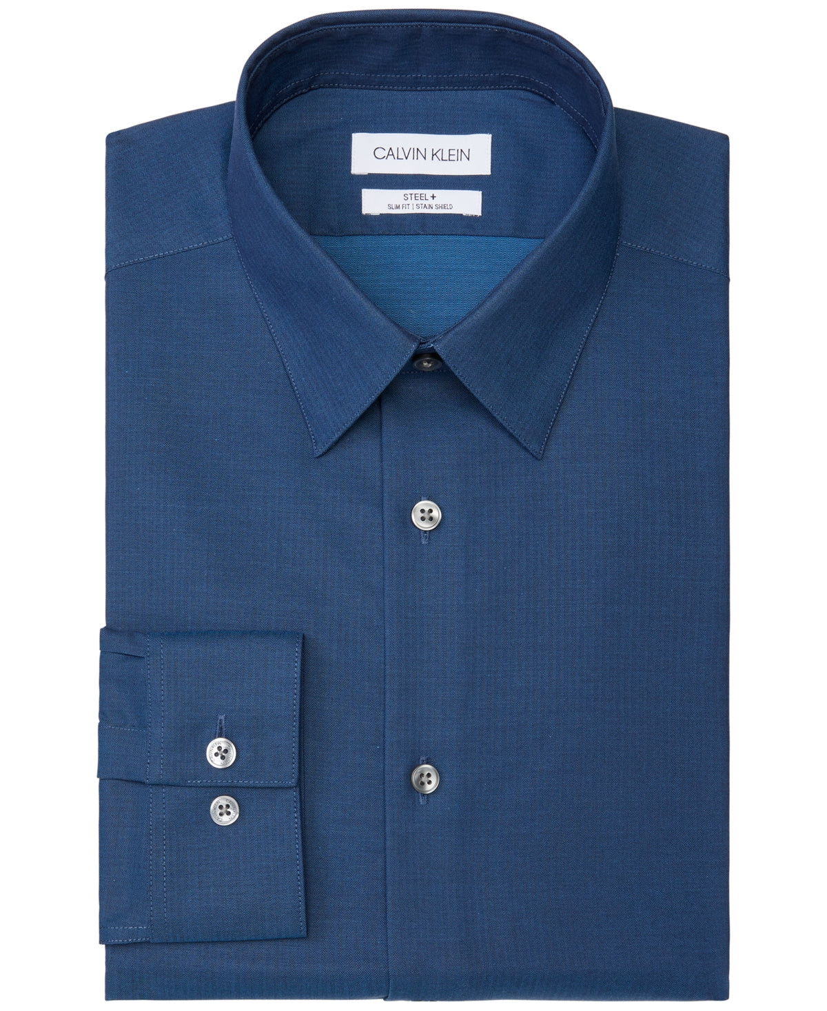 Calvin Klein Men Slim fit Dress Shirt Medium 15 in 32-33 Blue Solid