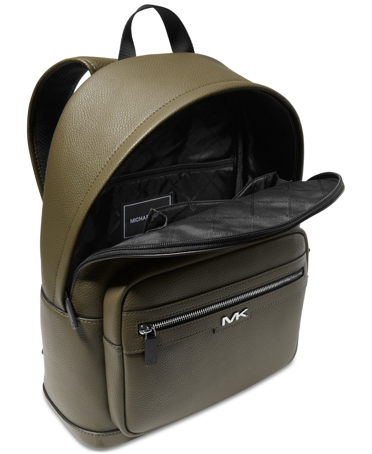Michael Kors Mens Malone Olive Green Pebble Solid Backpack