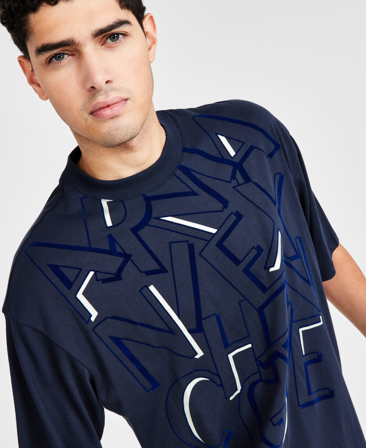 AX Armani Exchange Mens Relaxed Fit Short Sleeve T Shirt Navy XL