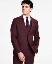 Bar III Mens Slim Fit Sport Coat Blazer Burgundy Red 44S