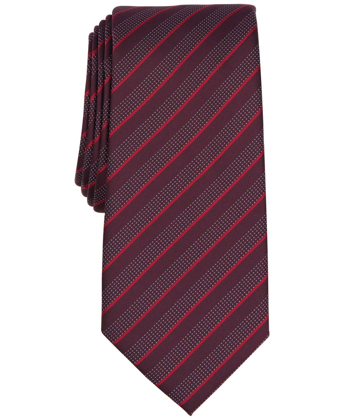 Alfani Mens Tie  Vinton Stripe Necktie Burgundy