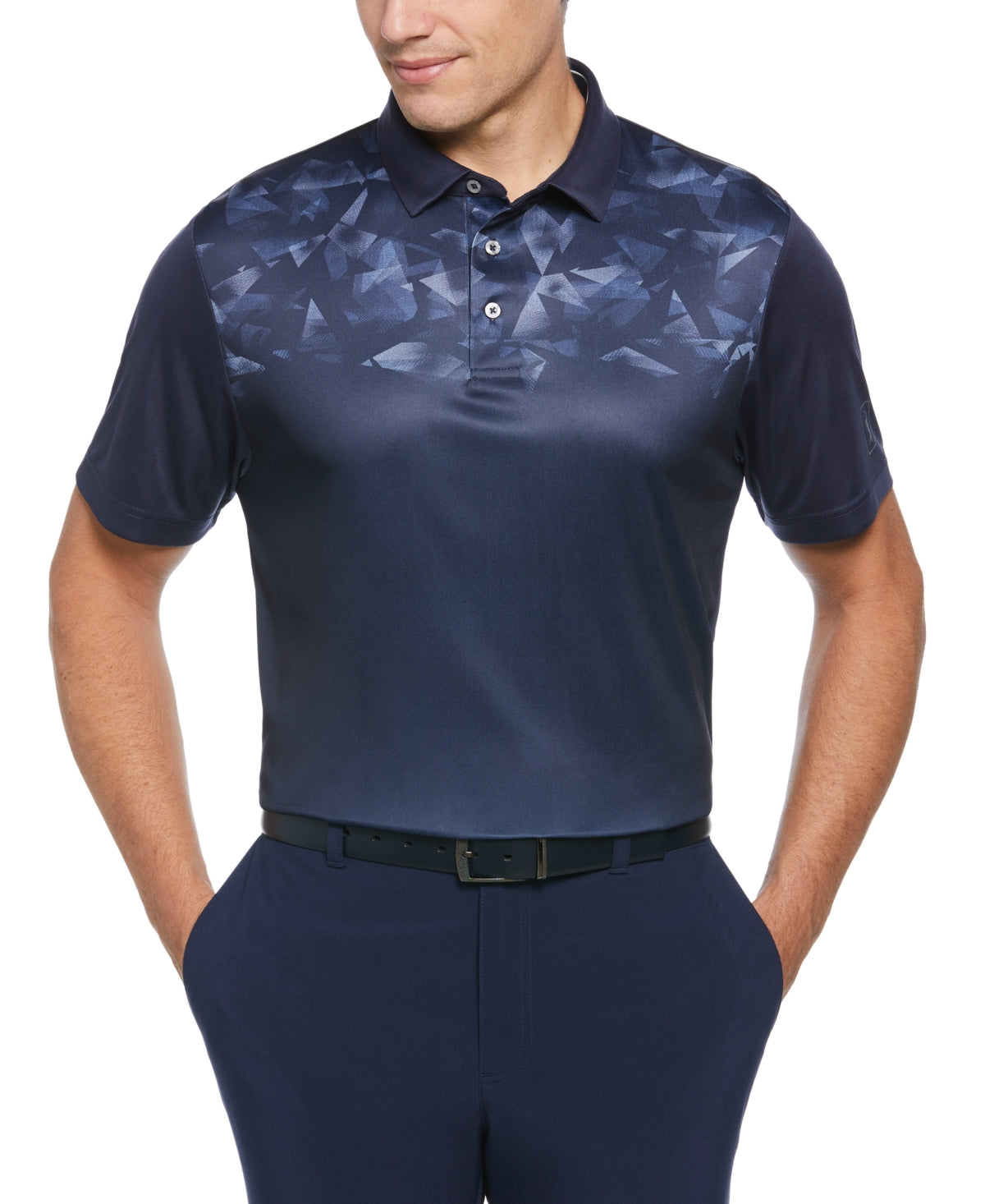 PGA TOUR Mens Regular fit Short Sleeve Polo Shirt Small Dark Blue