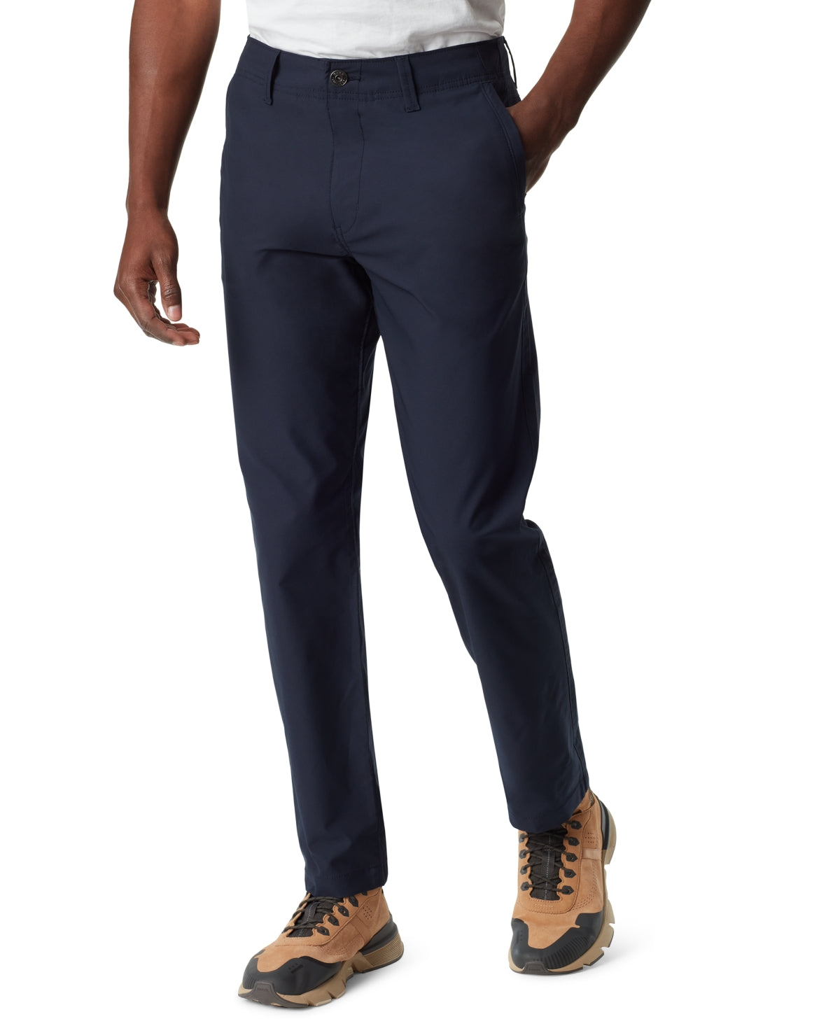 Bass Outdoor Mens Slim fit Casual Pants 34 / 30 Navy Blue Solid Stretch
