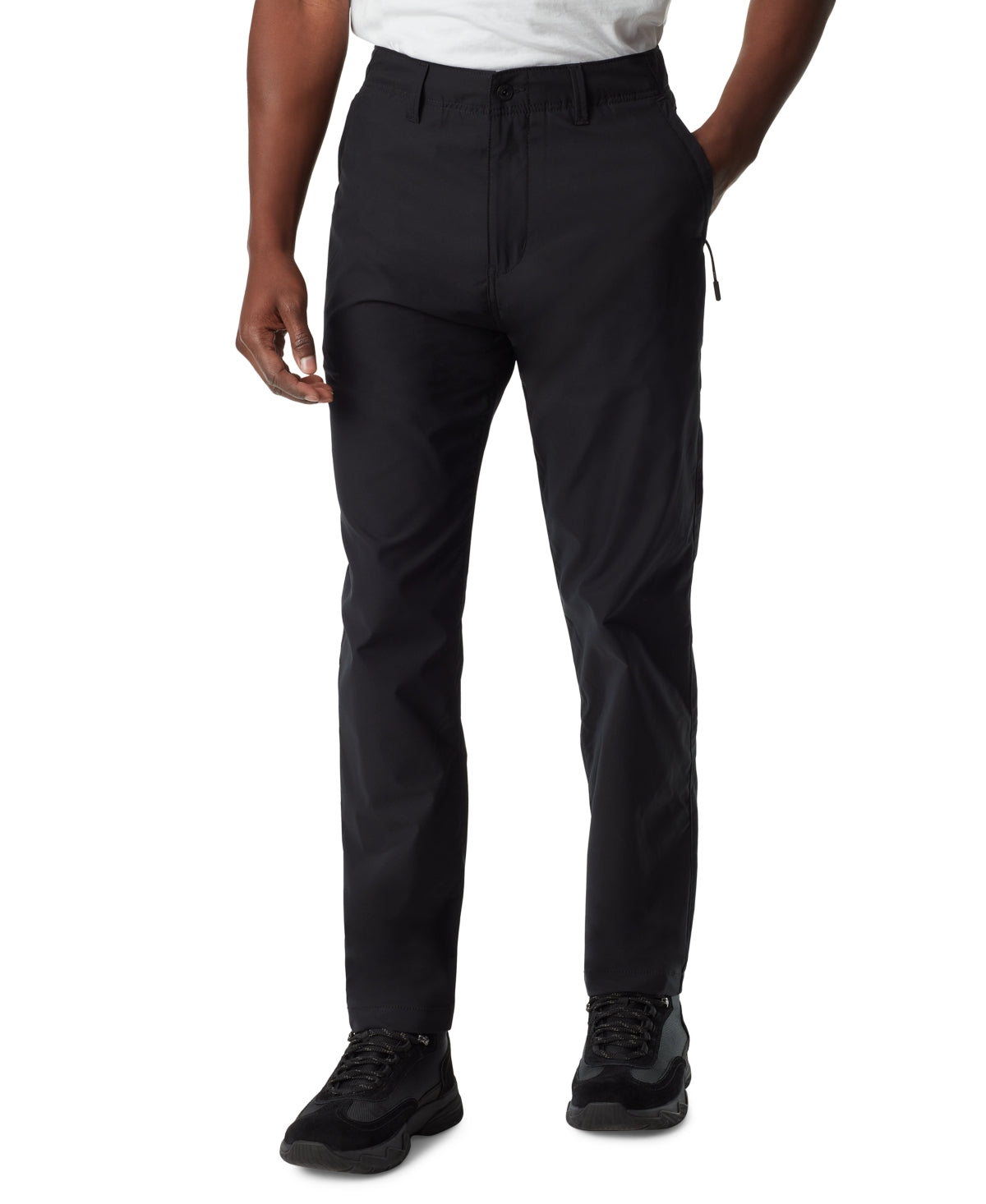 Bass Outdoor Mens Straight fit Casual Pants 34 / 32 Black Solid Stretch