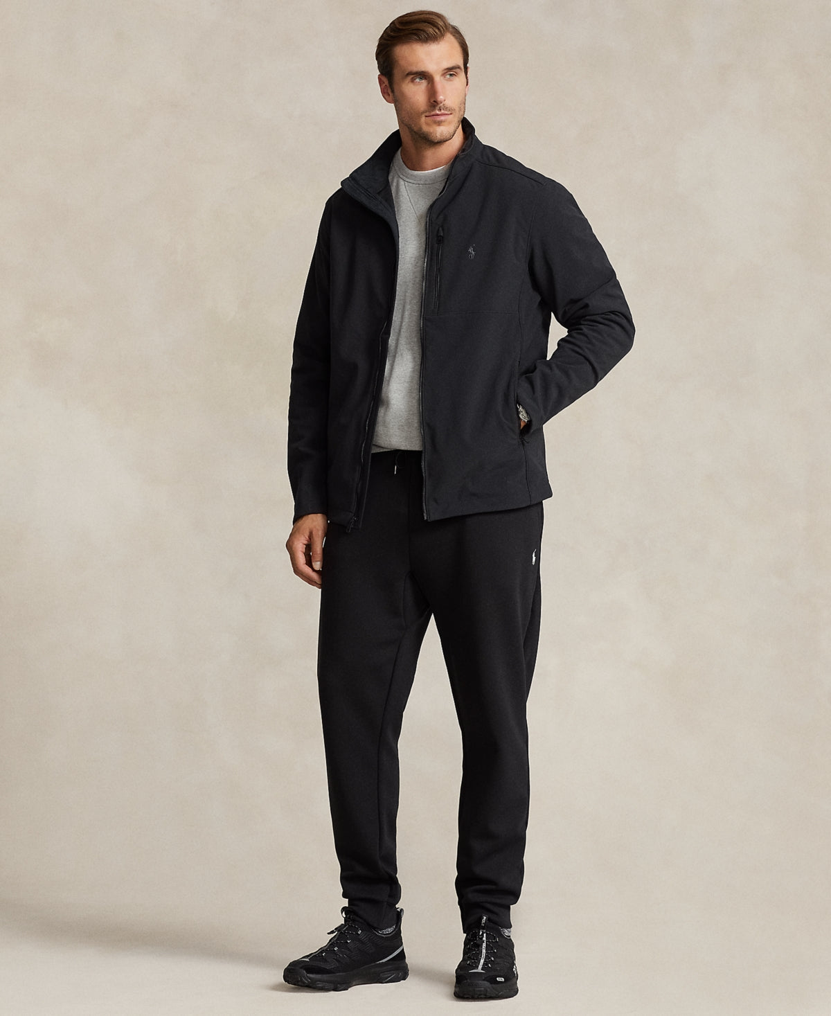 Polo Ralph Lauren Mens Big & Tall Water-Repellent Softshell Jacket 3XB Black