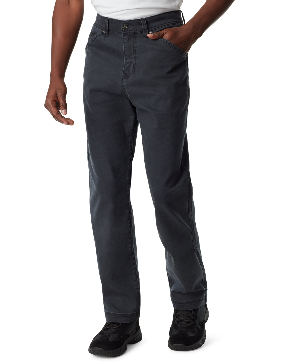 Bass Outdoor Mens Straight fit Casual Pants 38 / 30 Black Solid Stretch