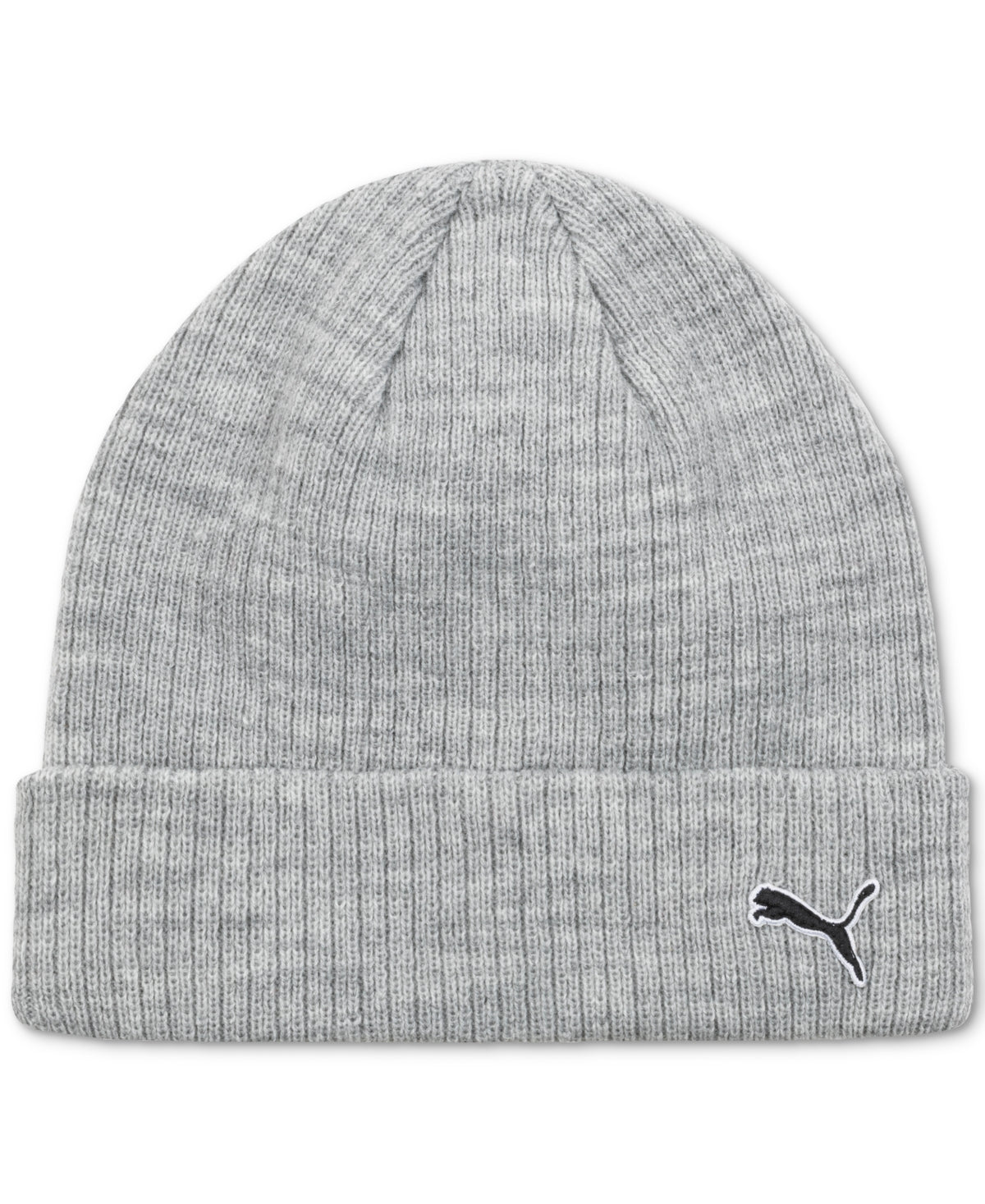 Puma Mens Ribbed Cuffed Beanie Hat Grey
