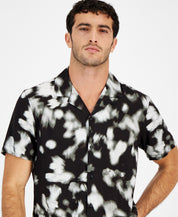 I.N.C. International Concepts Men's Short Sleeve Button Down Shirt Black 2XL