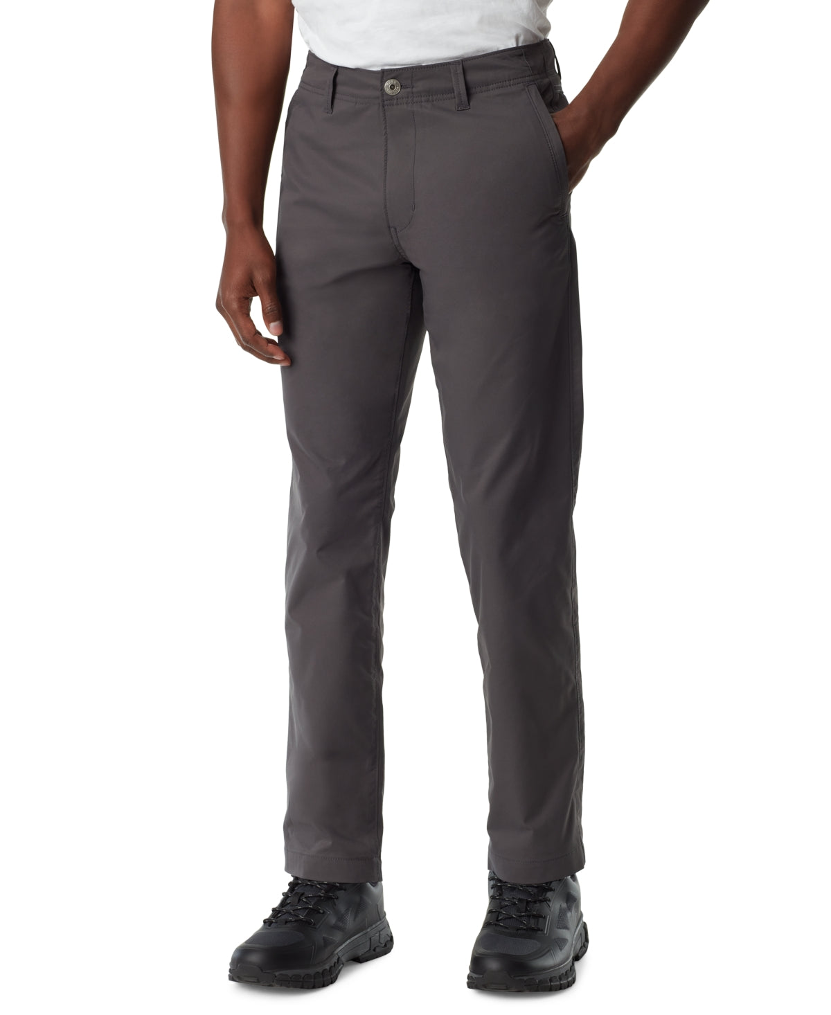 BASS OUTDOOR Mens Straight Fit Traveler Pants Asphalt Grey 36