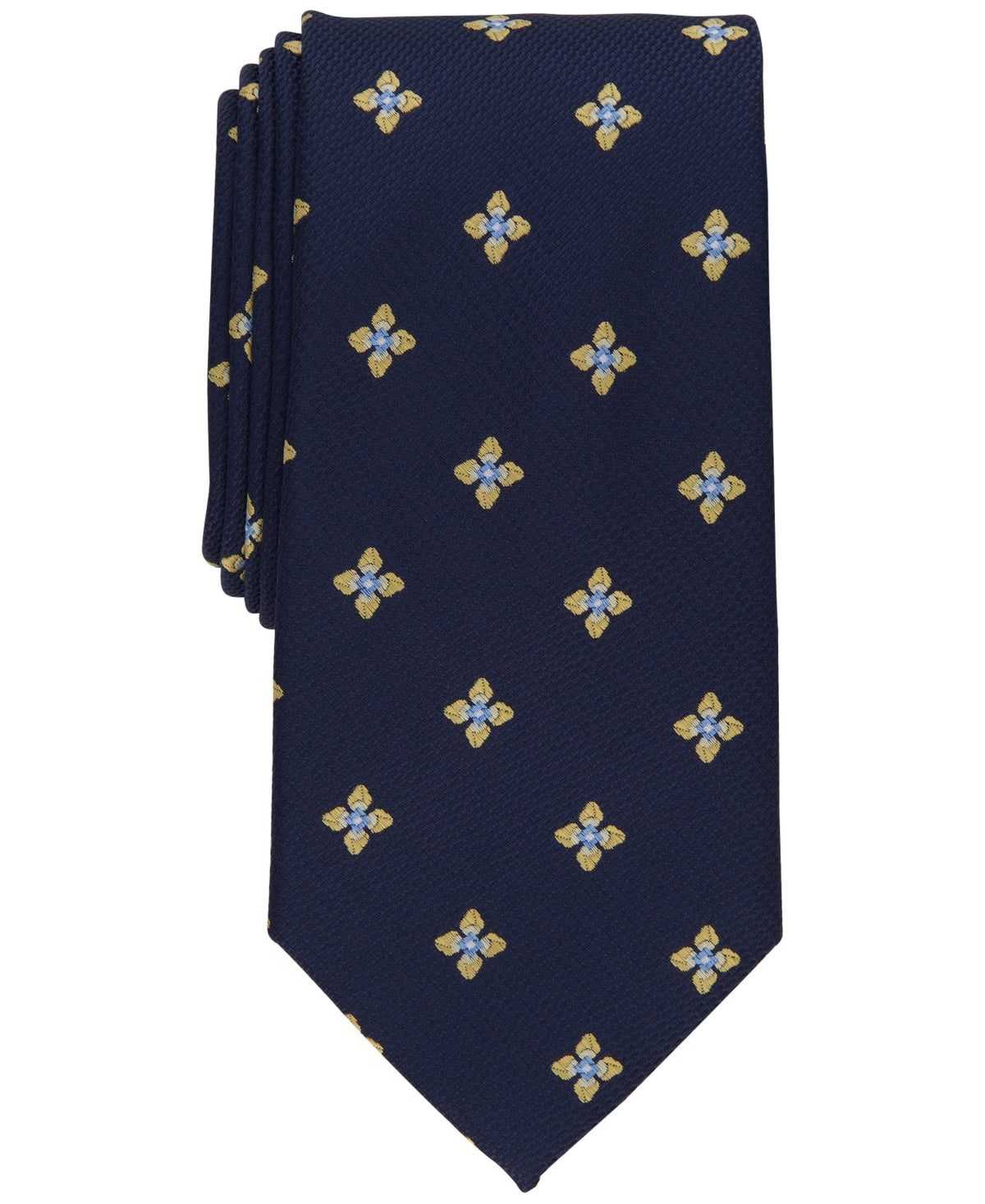 Club Room Mens Necktie Pearl Neat Tie Yellow