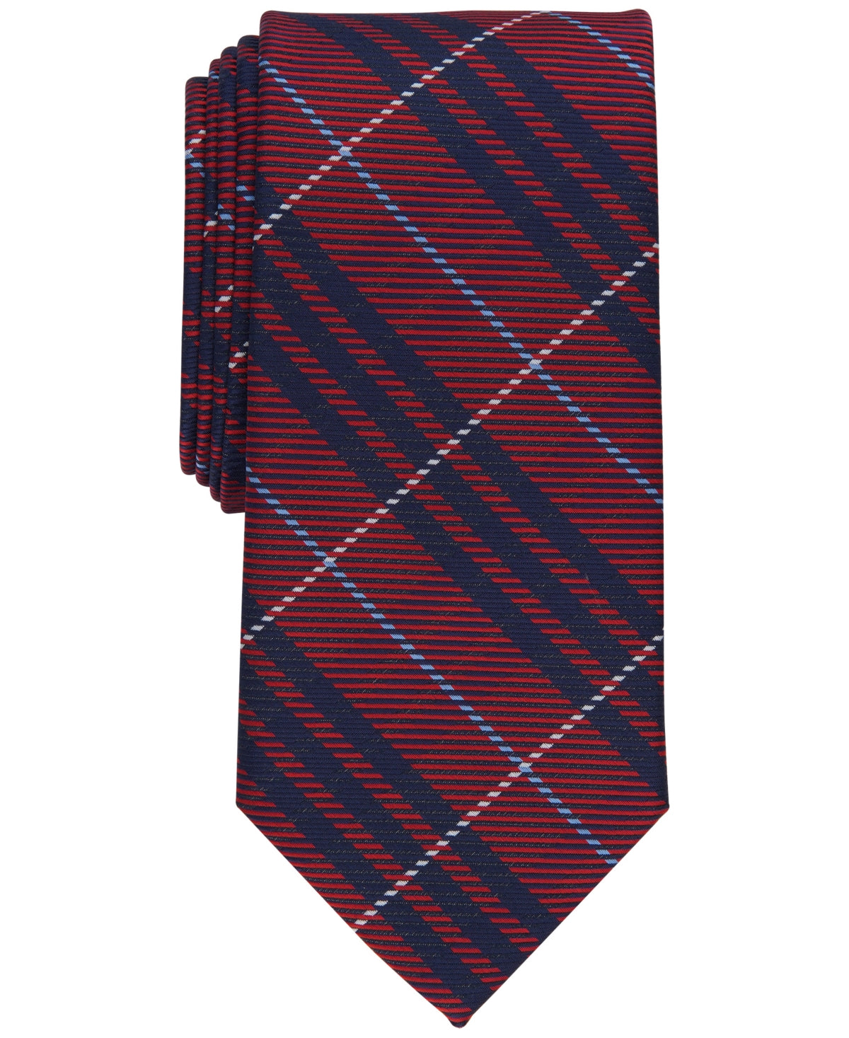 Club Room Mens Powell Plaid Tie Red Necktie