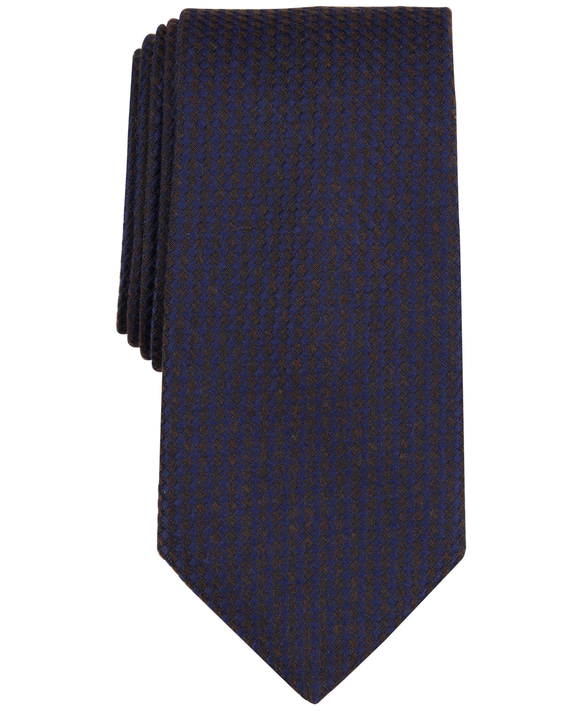 Michael Kors Mens Dario Houndstooth Tie Brown Blue  Necktie