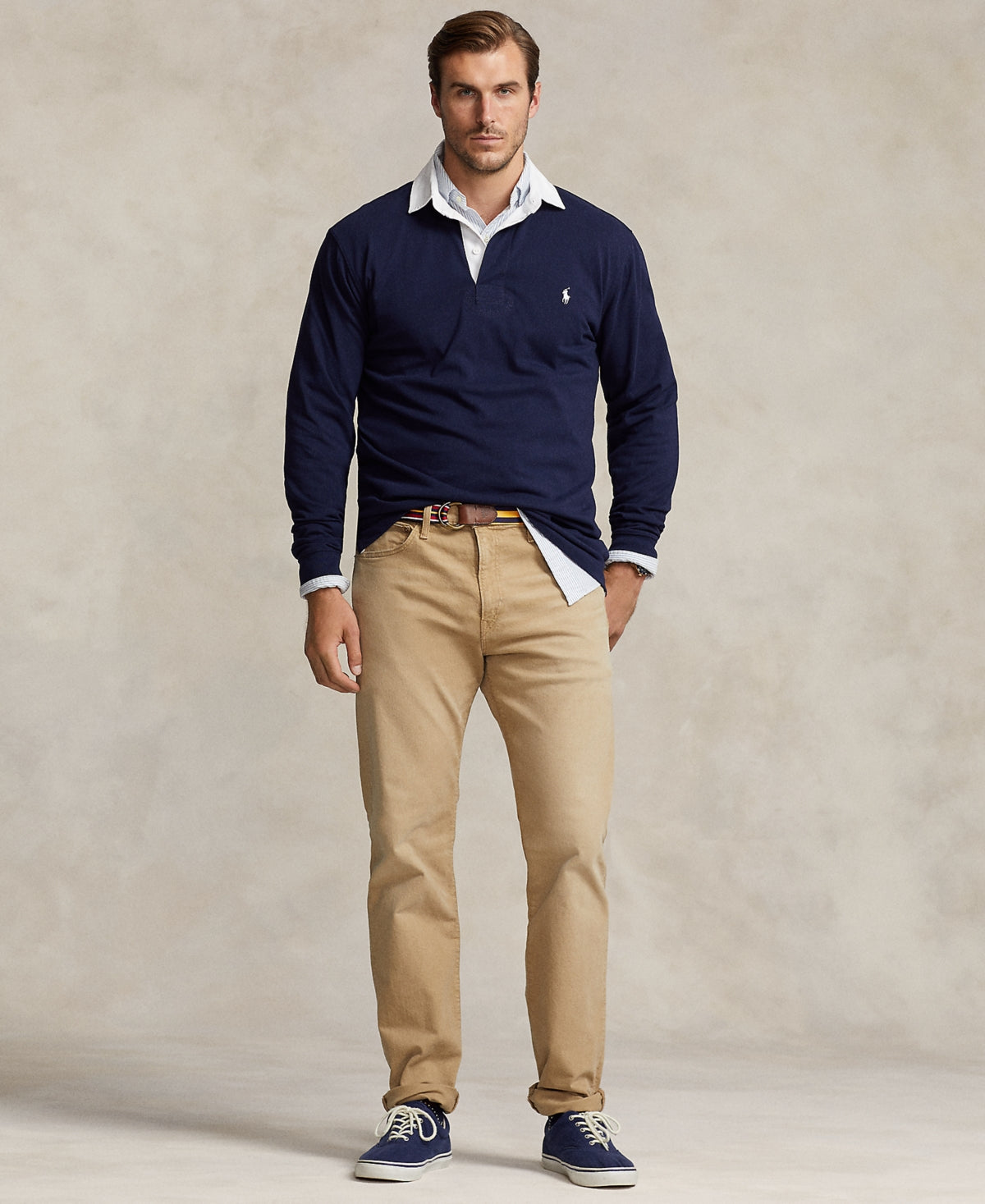 Big & Tall Polo Ralph Lauren Varick Straight Stretch Jeans Khaki Hill 46 x 30