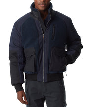 Bass Outdoor Men's Mixed Media Full Zip Bomber Jacket Coat Navy Blue Medium