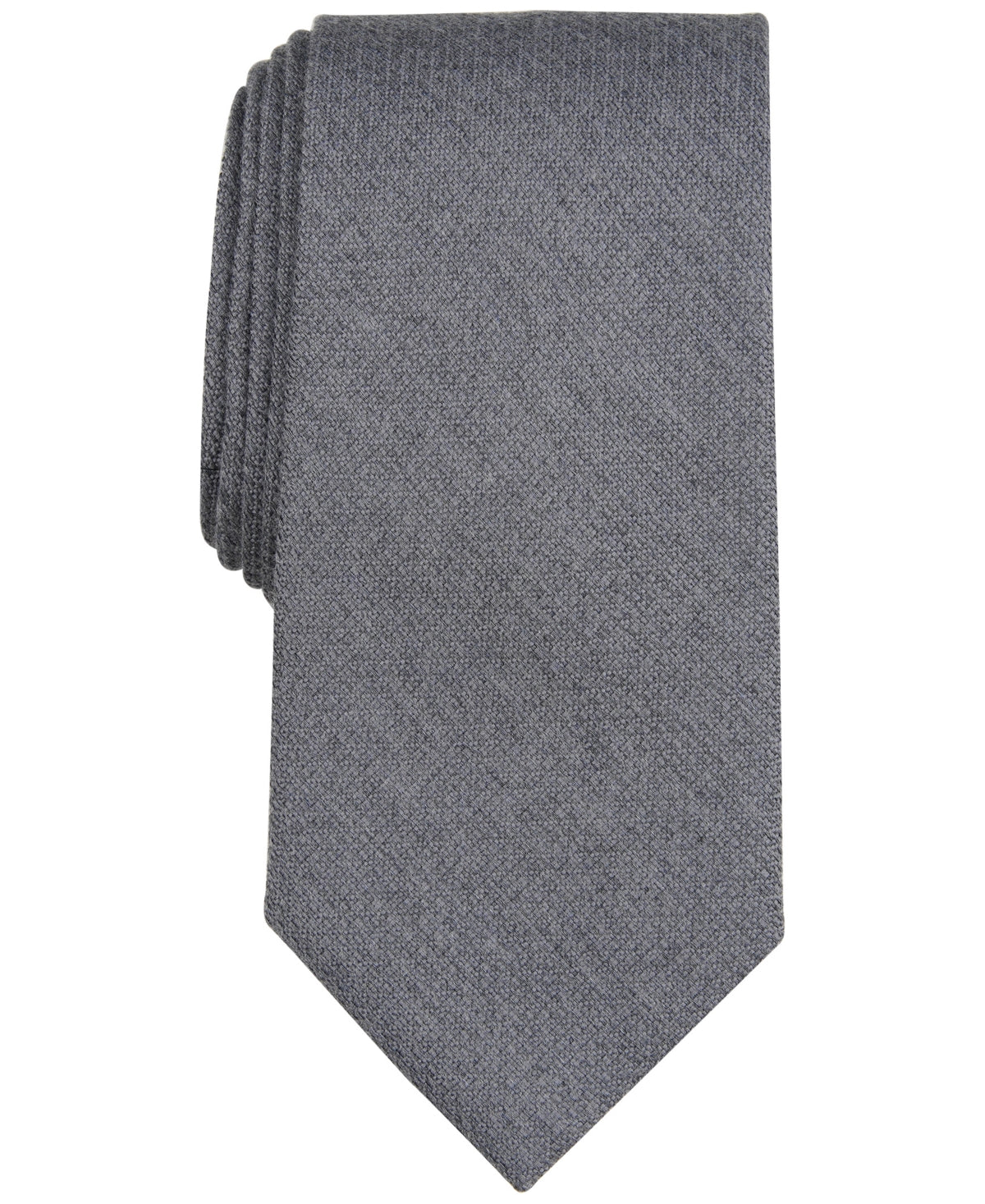 Michael Kors Men's Necktie Solid Charcoal  Grey Tie