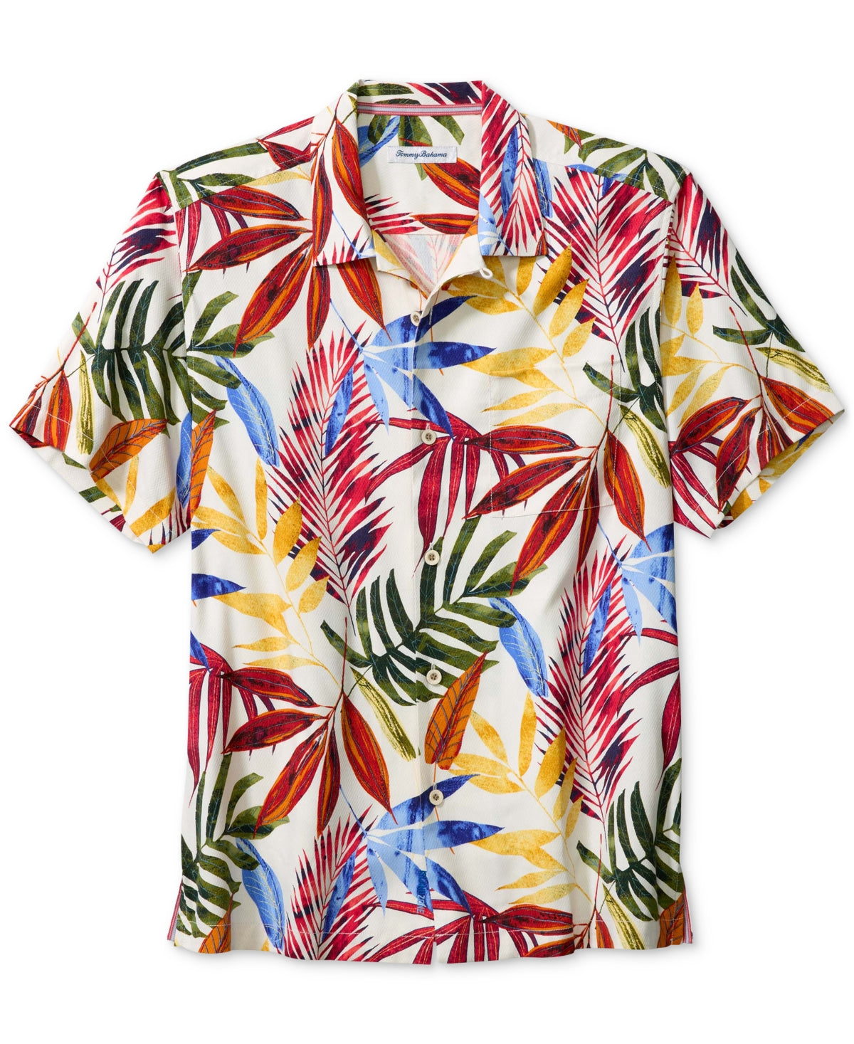 Tommy Bahama Mens Soriano Fronds Short Sleeve Button Down Shirt Red 3XL