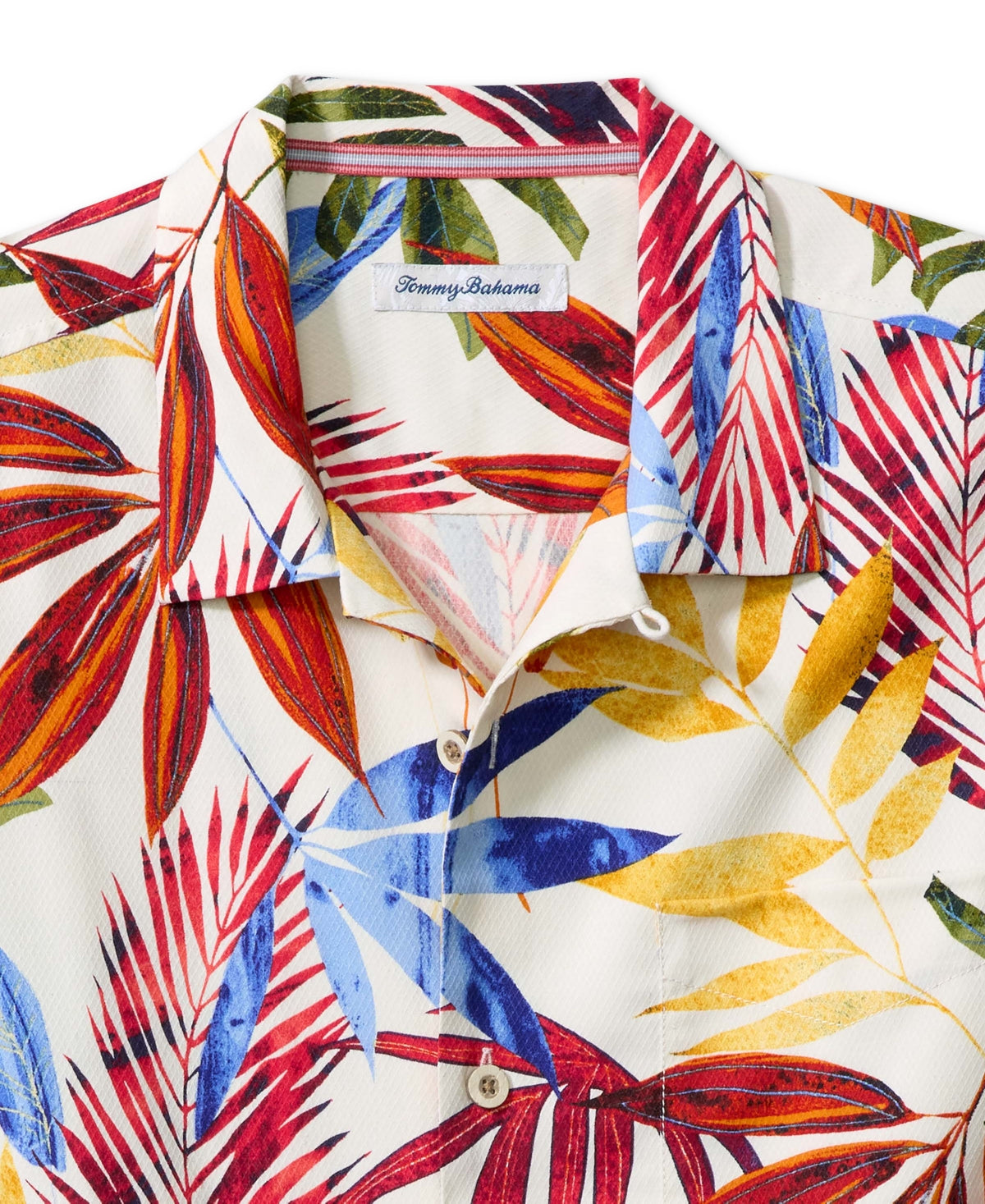 Tommy Bahama Mens Soriano Fronds Short Sleeve Button Down Shirt Red 3XL