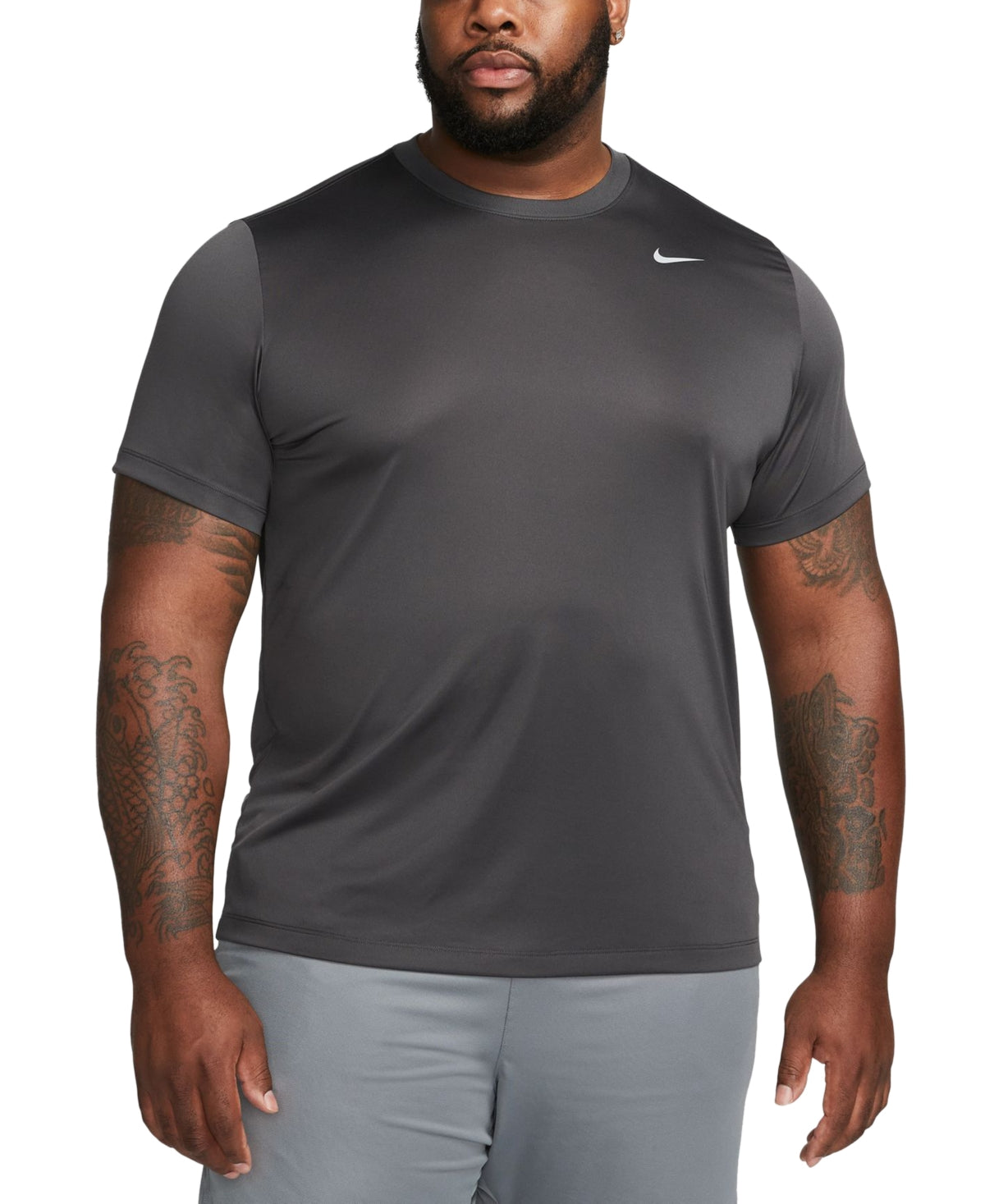 Nike Mens Regular fit Short Sleeve T-Shirt Shirt XXL Dark Grey Quick Dry