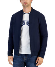 Michael Kors Mens Fleece Reversible Zip Front Jacket Coat  Midnight Blue  2XL